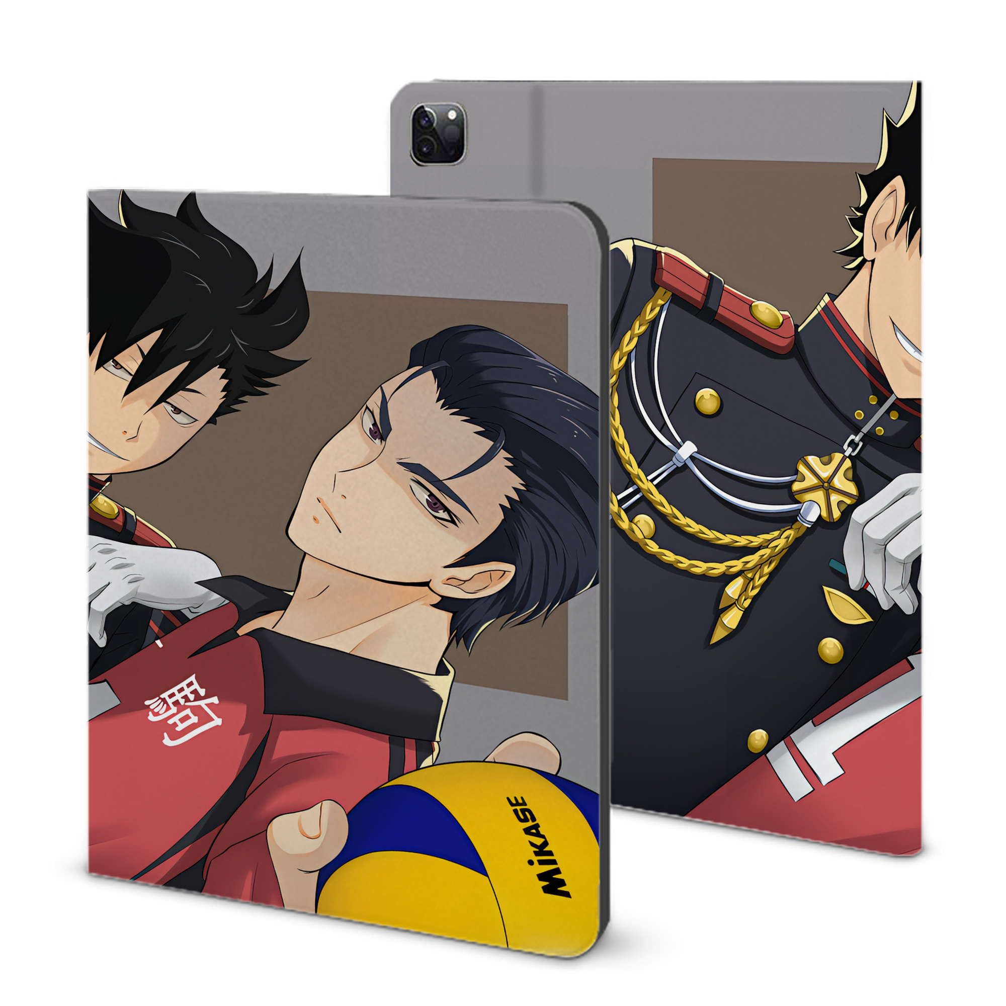 （画像用） ハイキュー!! Haikyu!! IPad ケース ブック型 PUレザー TPU 耐衝撃 軽量 薄型 ペン収納なし 全面保護 IPad 各モデル対応